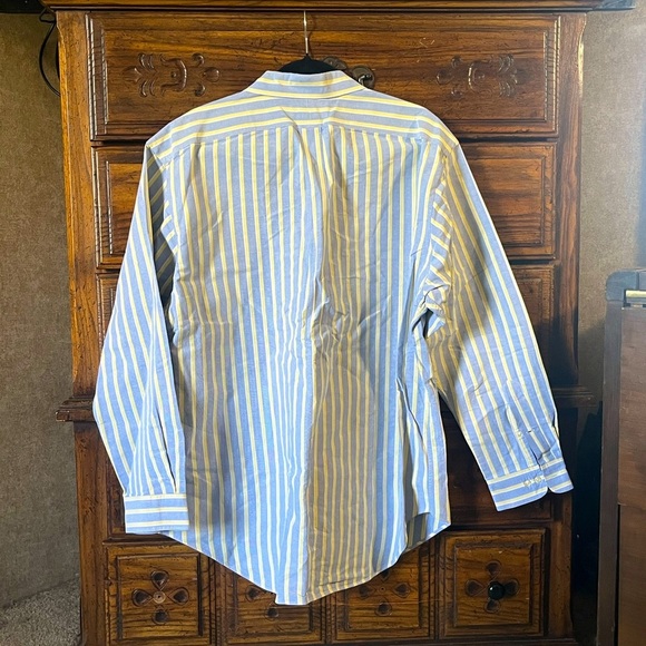 Ralph Lauren Men's Yellow and Blue Striped Shirt - Picture 3 of 4